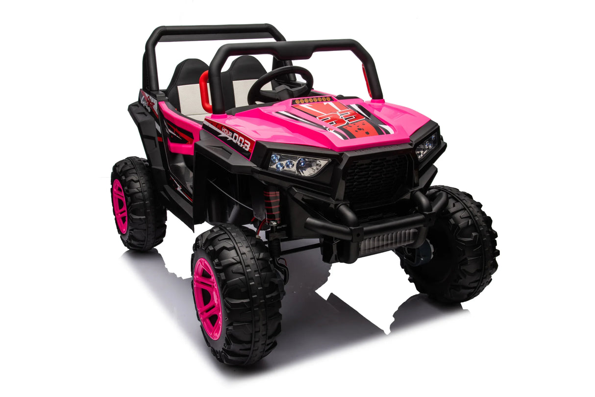Four-Wheel Drive Pink Leather Seat Ride-On Car - Omega Lifestyles
