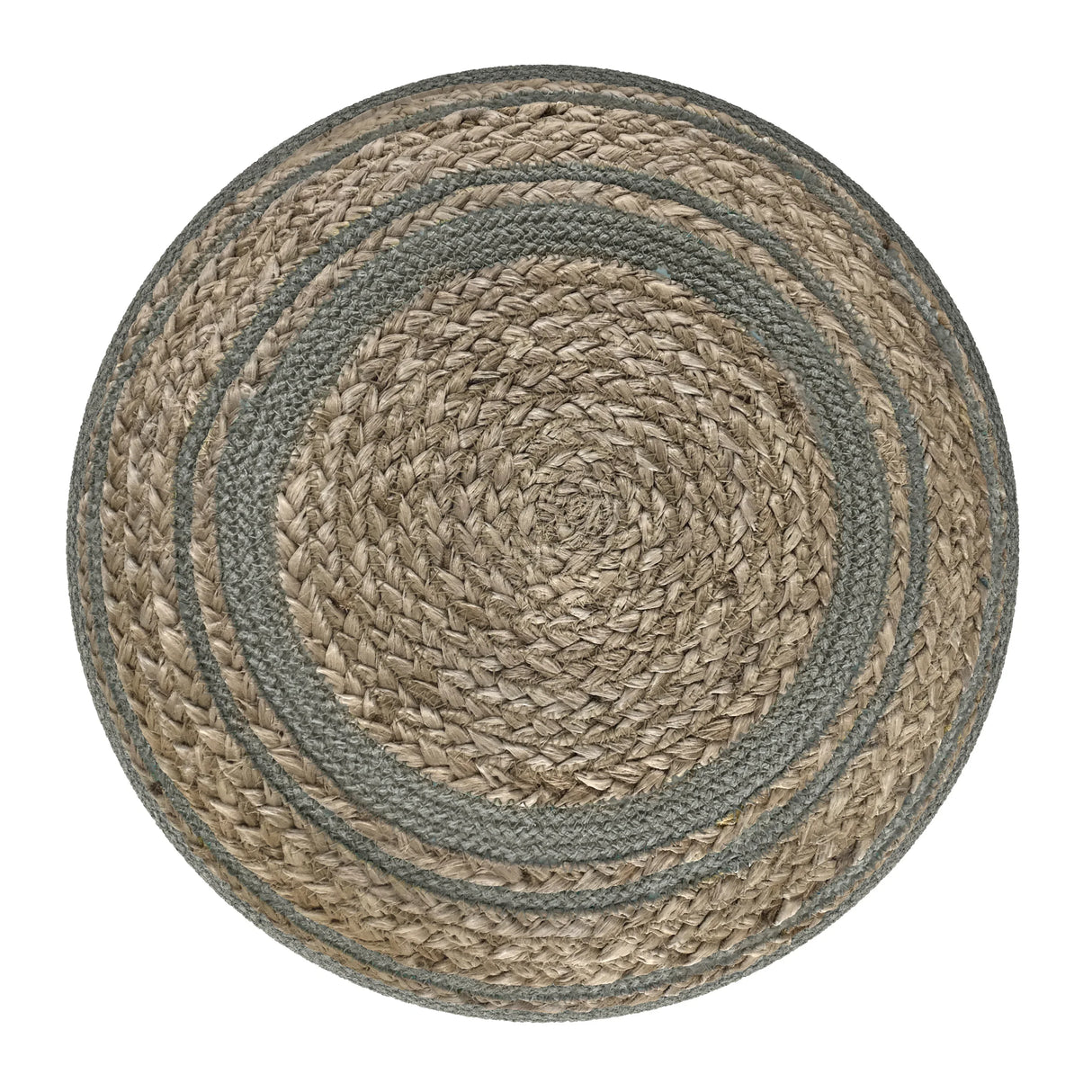 Round Braided Cotton Jute Pouf Accent Stool - Omega Lifestyles