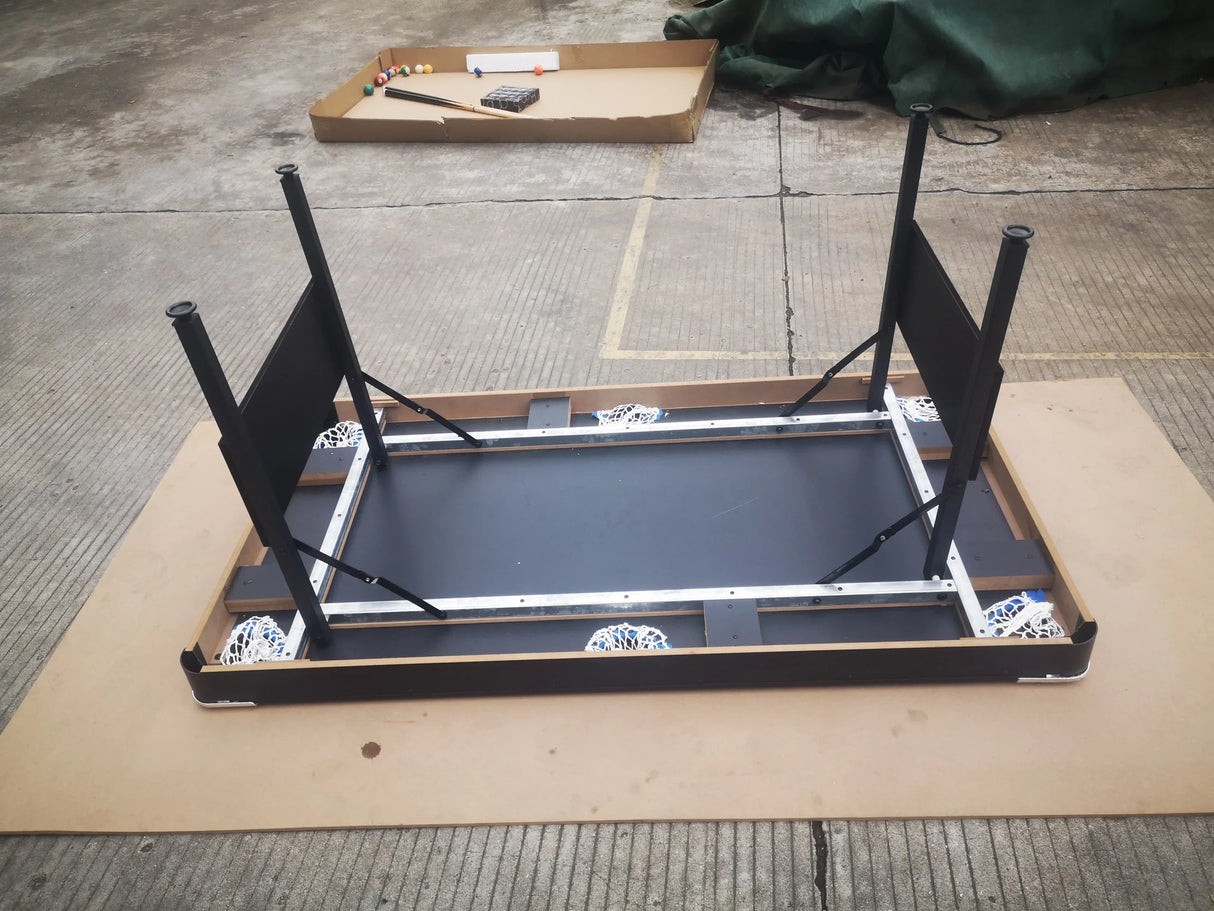 Foldable Black Green MDF Steel Pool Game Table - Omega Lifestyles