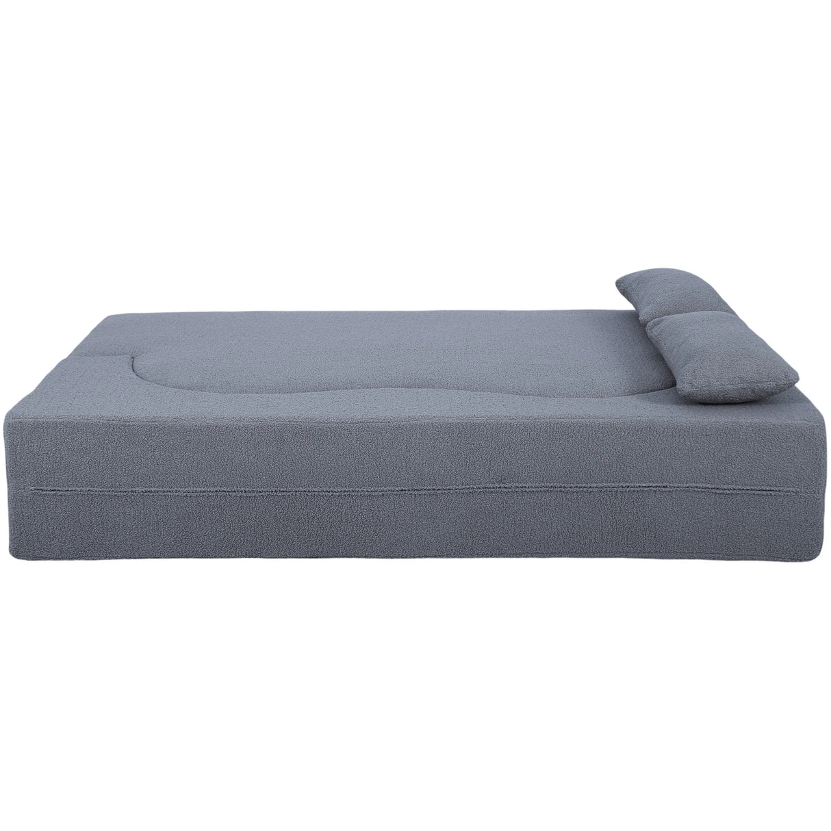 Full Size Convertible Teddy Fabric Sofa Bed With Pillows - Omega Lifestyles