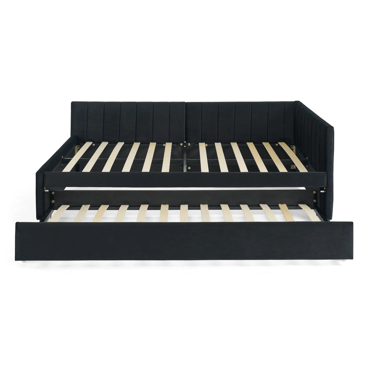 Full Size Velvet Upholstered Daybed With Trundle - Omega Lifestyles