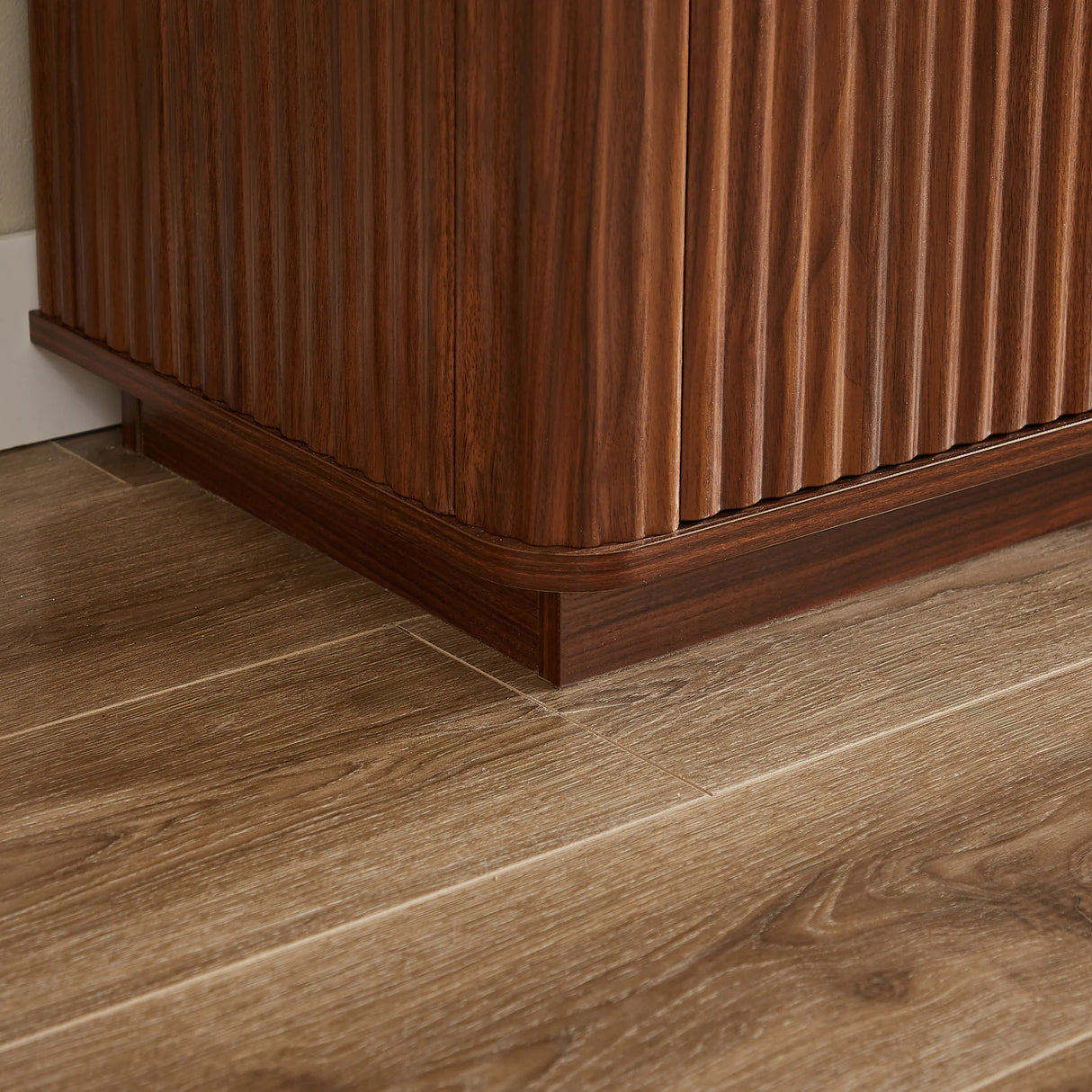 Modern Walnut 6-Drawer Dresser With Wave Design - Omega Lifestyles