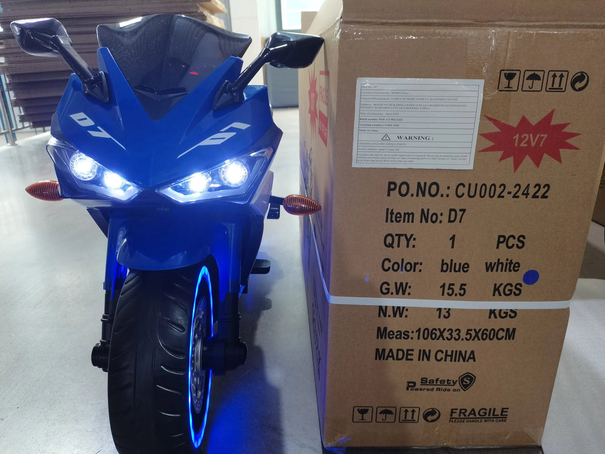 12V Kids Electric Ride On Motorcycle With Training Wheels - Omega Lifestyles