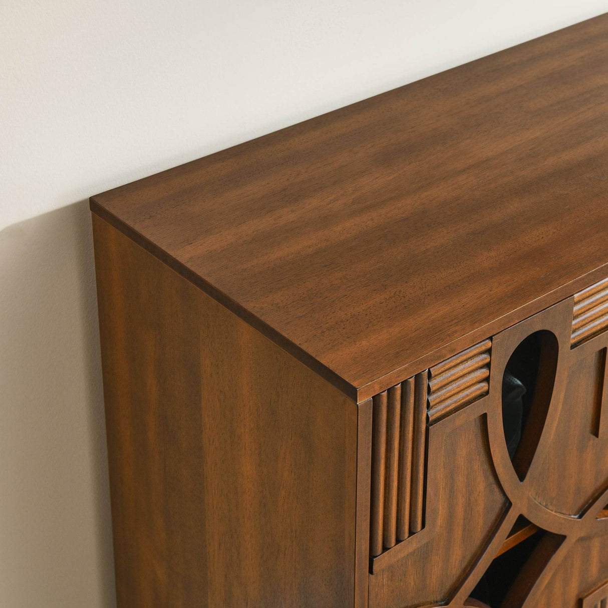 Mid Century Modern Walnut Solid Wood Sideboard Cabinet - Sleep Galleria