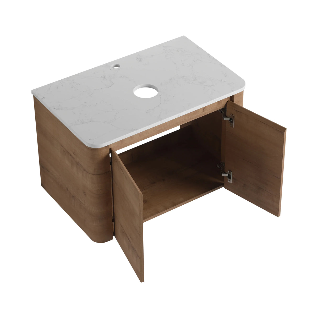 30-Inch Wall-Mounted Bathroom Vanity With Ceramic Sink - Omega Lifestyles