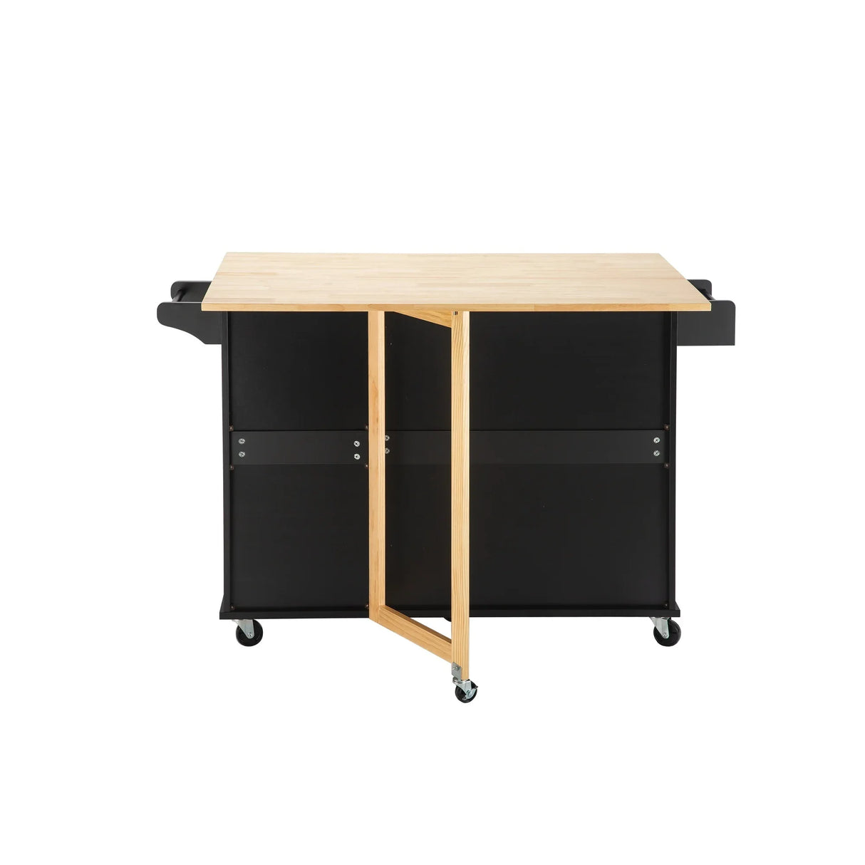 Rolling Kitchen Island Cart With Rubber Wood Tabletop - Omega Lifestyles