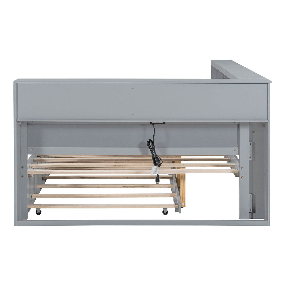 Full Size Wooden Daybed With Trundle USB Charging Station - Omega Lifestyles