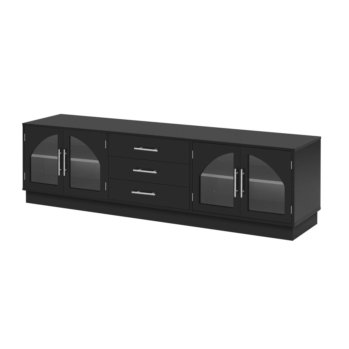 Modern Minimalist Black MDF TV Stand With Storage - Sleep Galleria