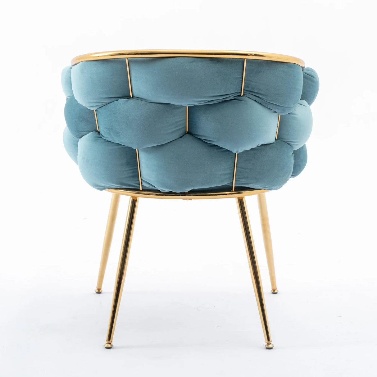 Blue Velvet Knitted Leisure Accent Chair With Backrest - Omega Lifestyles