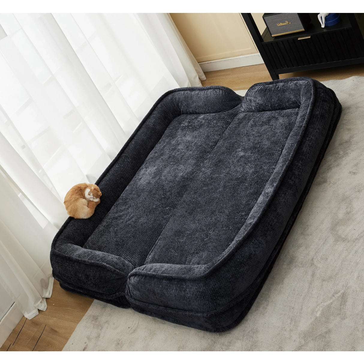 Adjustable 5-Position Medium-Soft Chenille Loveseat Sofa - Omega Lifestyles