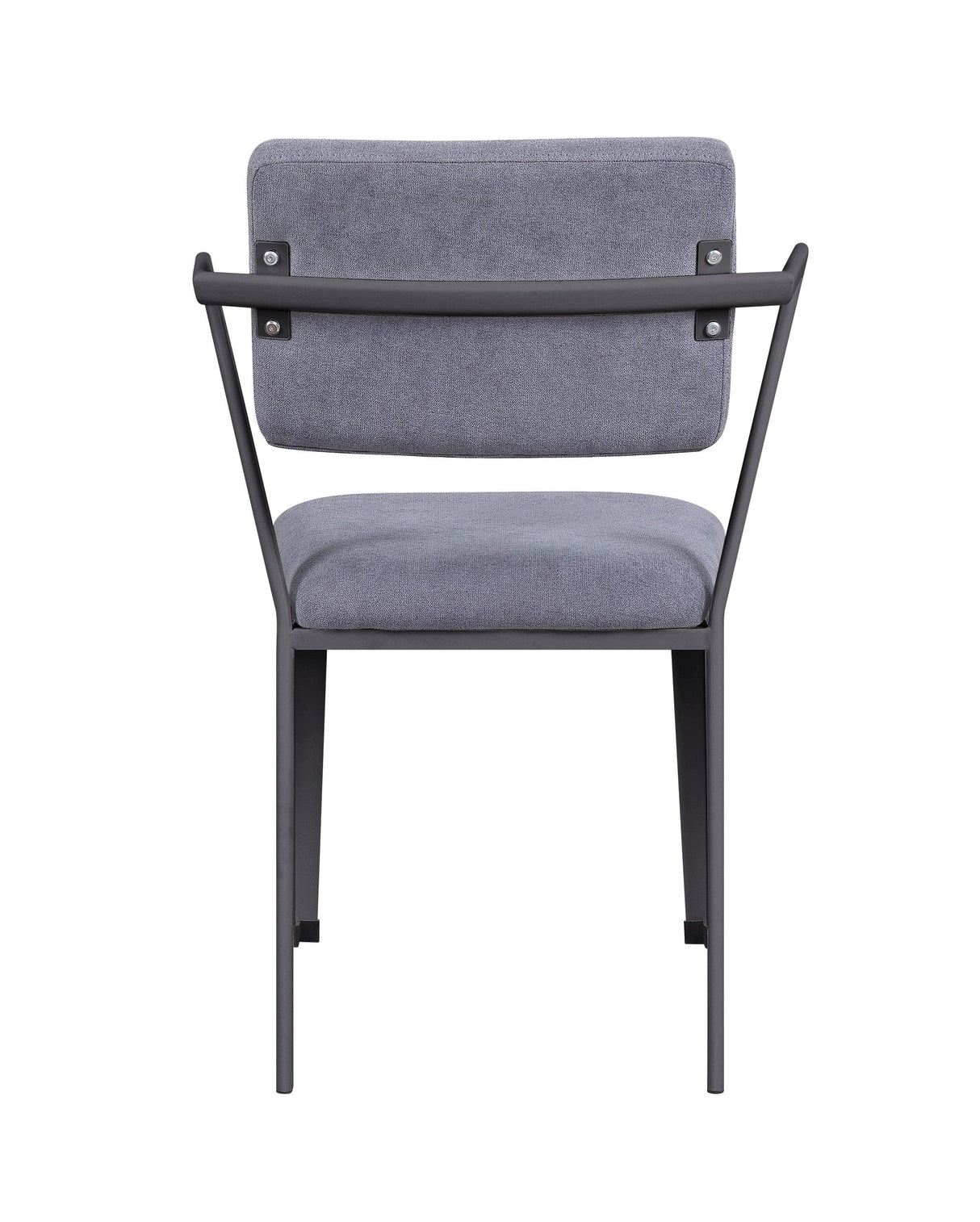Set Of 2 Gray Fabric Metal Frame Dining Chairs - Omega Lifestyles
