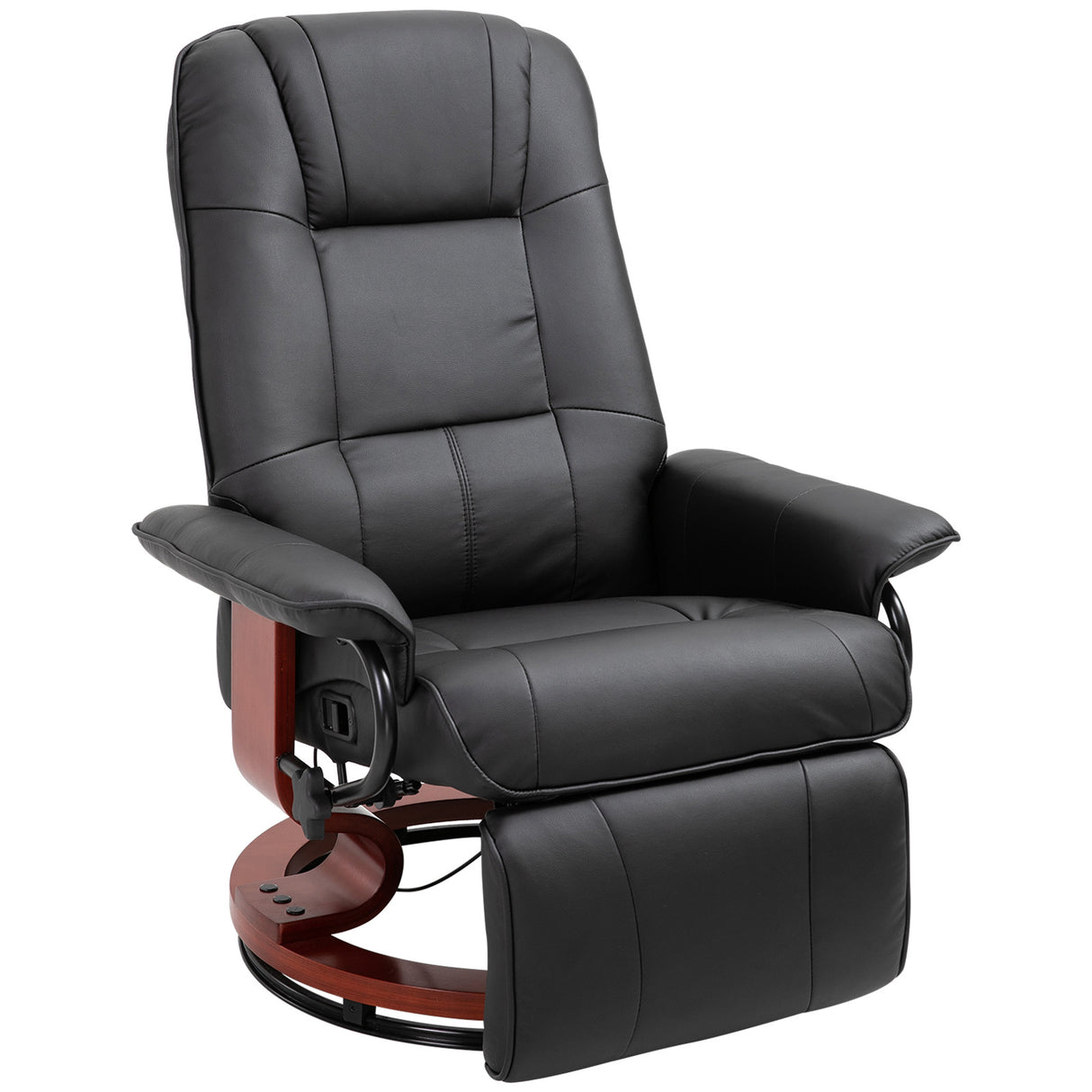 PU Leather Adjustable Swivel Manual Recliner With Footrest