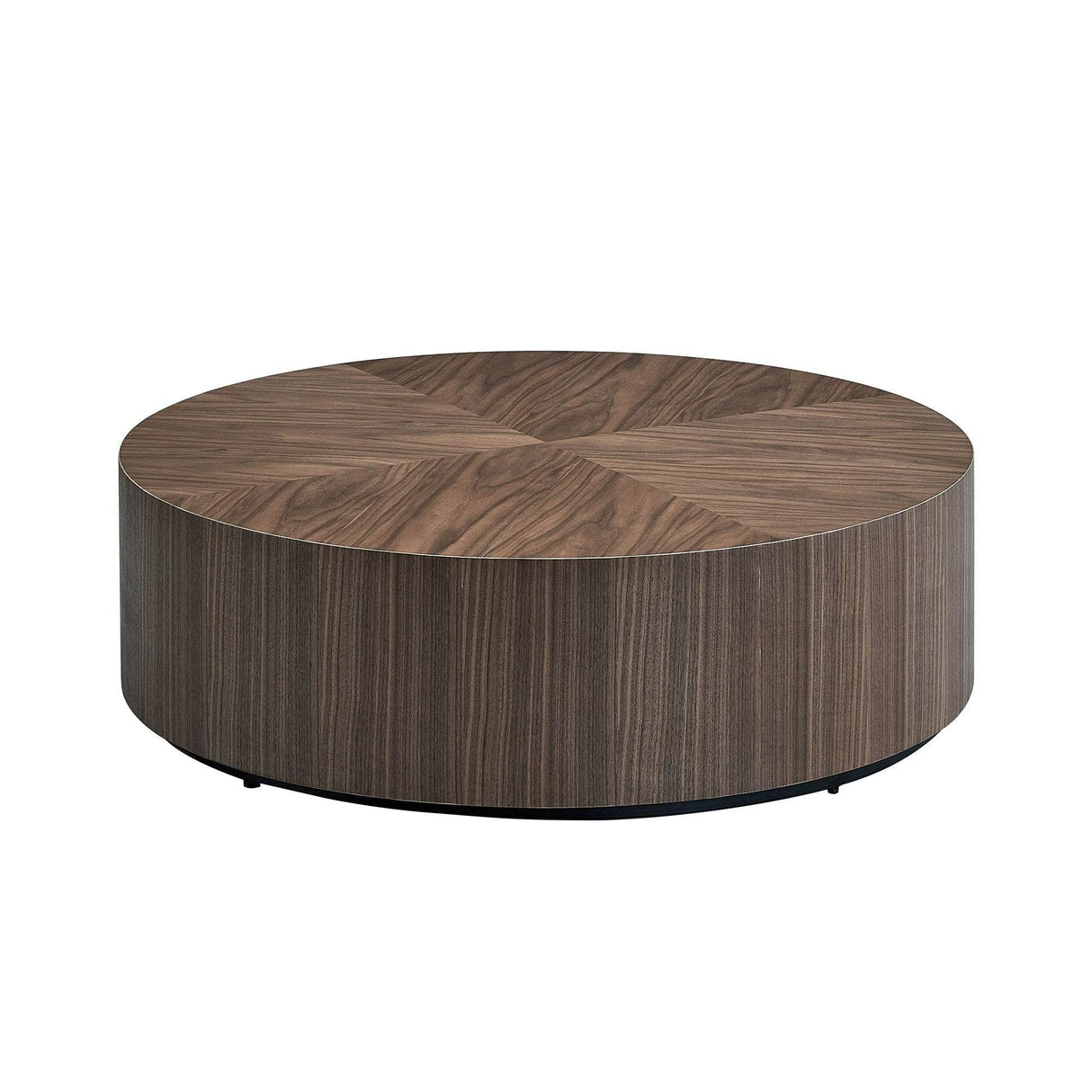 Modern Round Walnut MDF Pedestal Coffee Table 35 Inch - Sleep Galleria