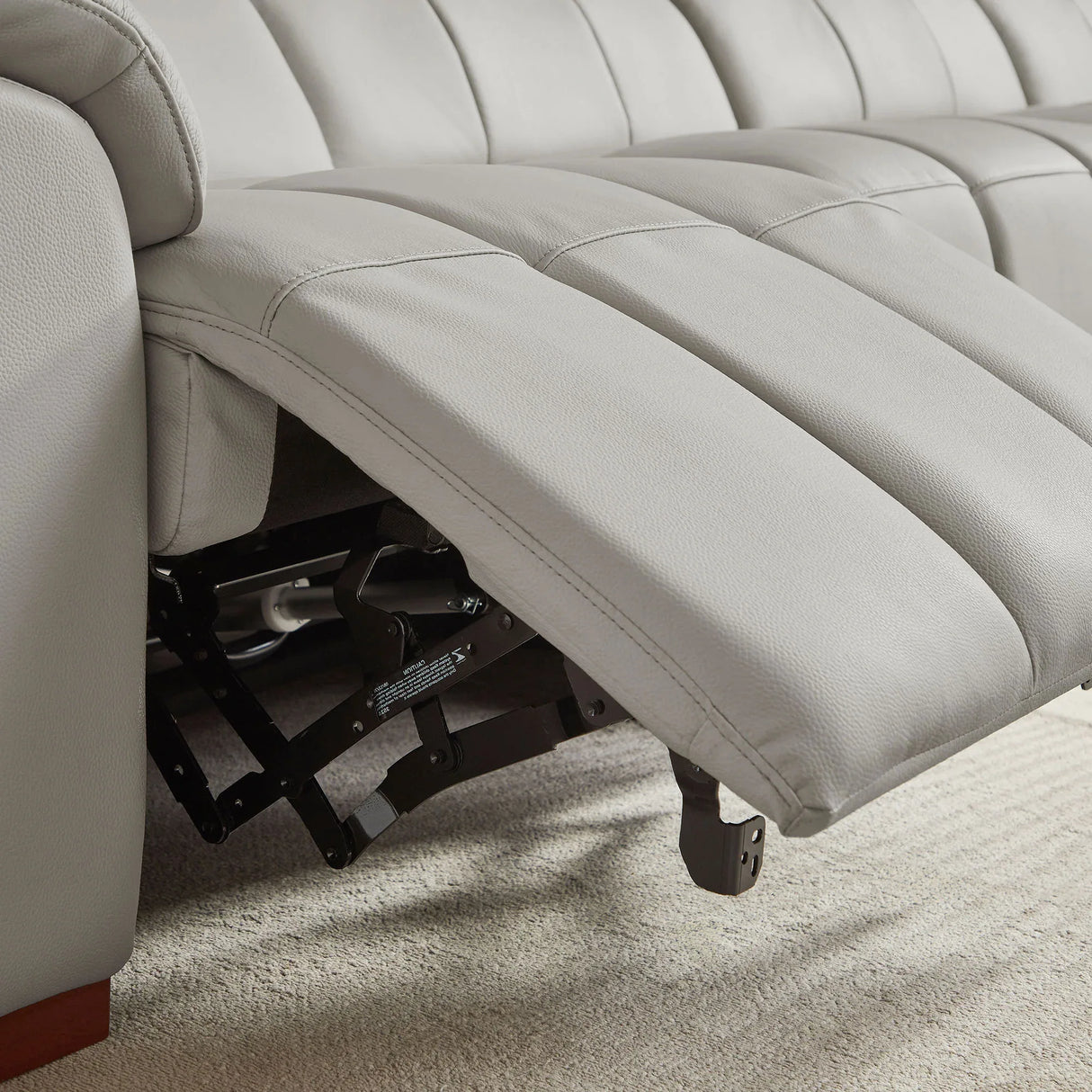 Electric Control Genuine Leather 4-Seat Reclining Chaise Sofa - Omega Lifestyles