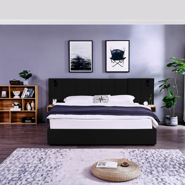 King Velvet Upholstered Hydraulic Storage Platform Bed Frame - Omega Lifestyles