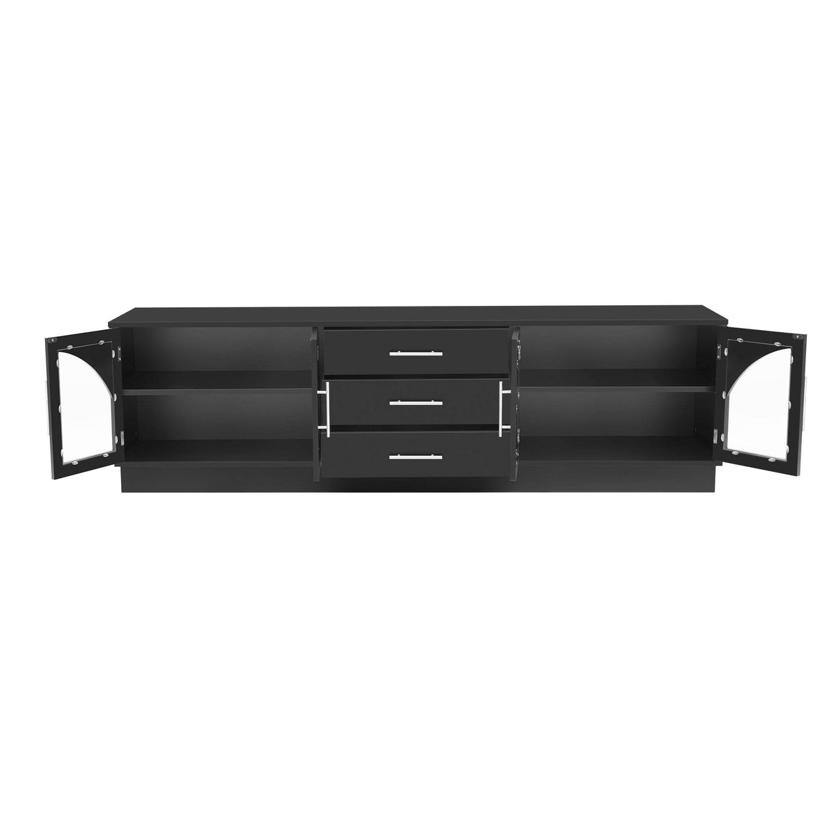 Modern Minimalist Black MDF TV Stand With Storage - Sleep Galleria