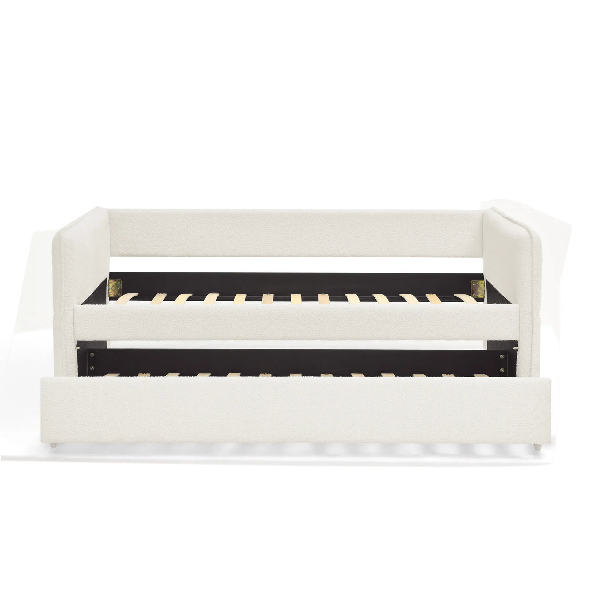 Twin Upholstered Boucle Daybed With Functional Trundle - Omega Lifestyles