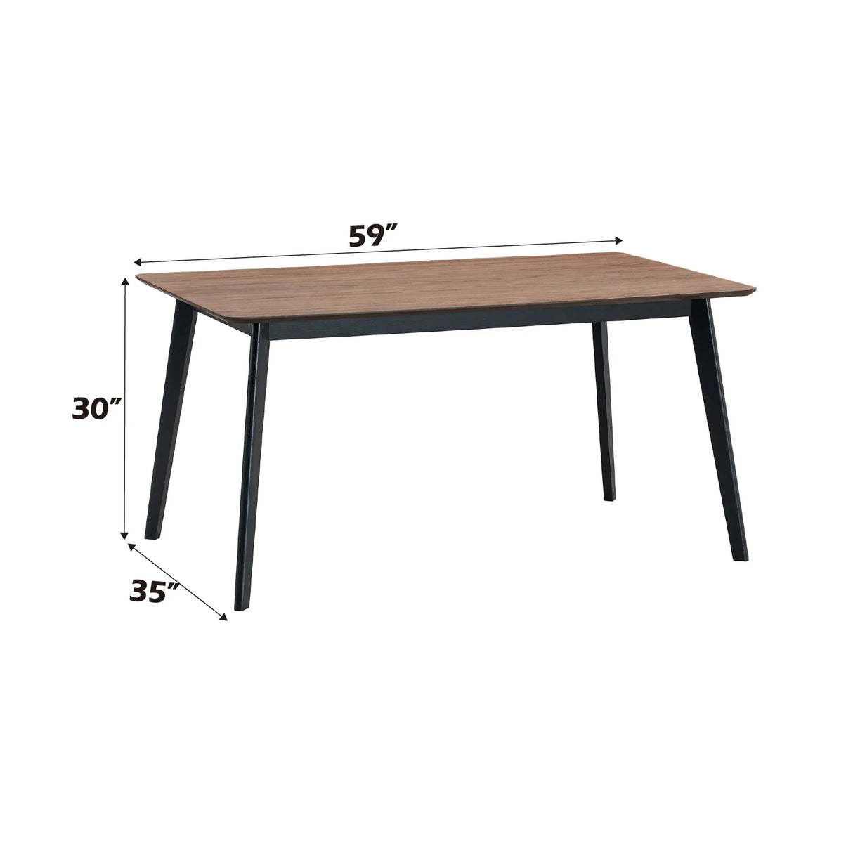 Rectangular Walnut Synthetic Wood Dining Table - Omega Lifestyles