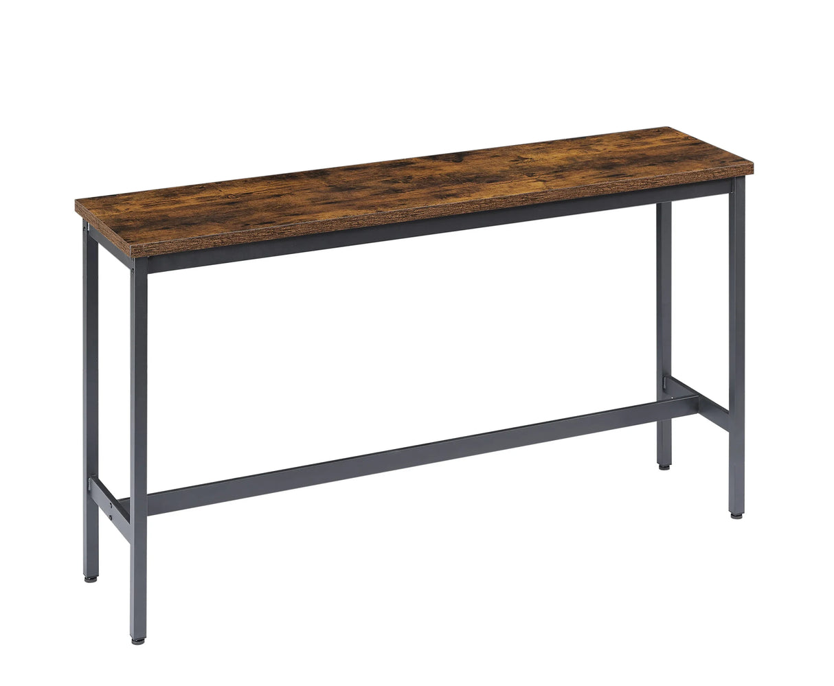 Industrial Rustic Brown Bar Table Set With 3 Upholstered Stools - Omega Lifestyles