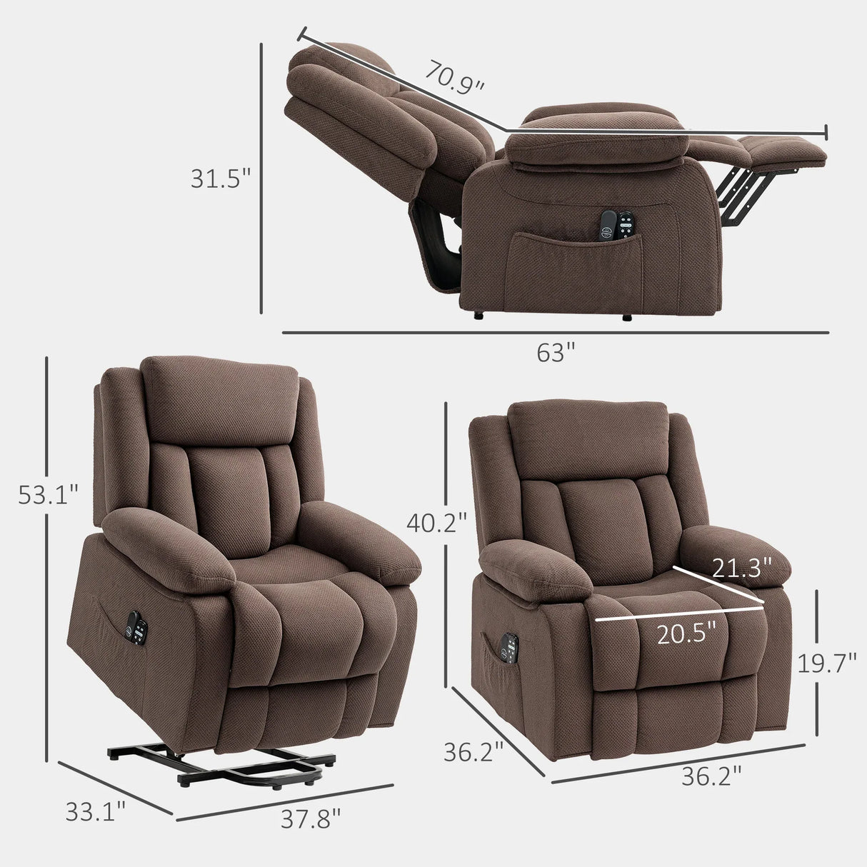 Power Lift Recliner Massage Chair With Lumbar Heating - Omega Lifestyles