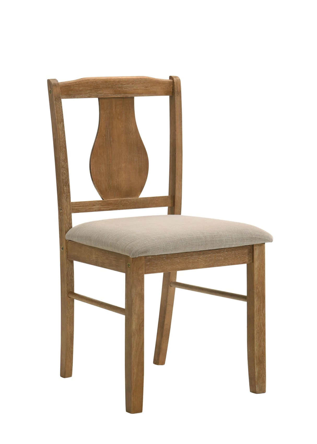 5PC Oak Finish Synthetic Wood Upholstered Dining Set - Omega Lifestyles