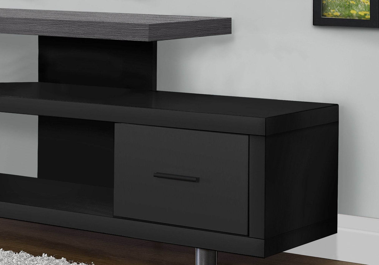 Art-Deco 60-Inch Black Grey Particle Board TV Stand - Sleep Galleria