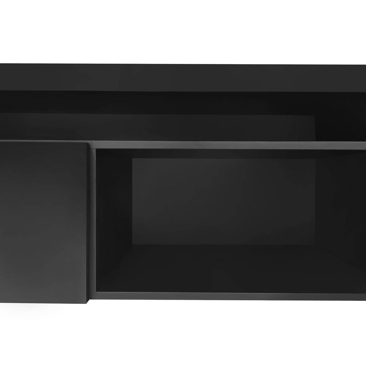 Modern Black Particle Board TV Stand With LED Lighting - Sleep Galleria