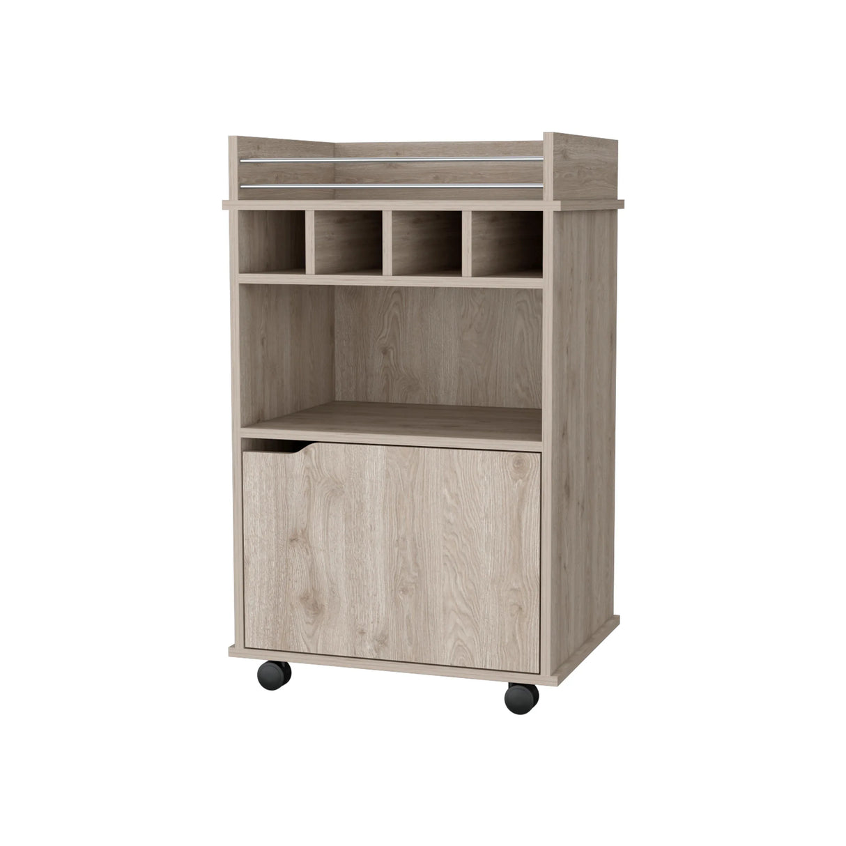 Modern Particle Board Wood Bar Cart With Wine Holders - Omega Lifestyles