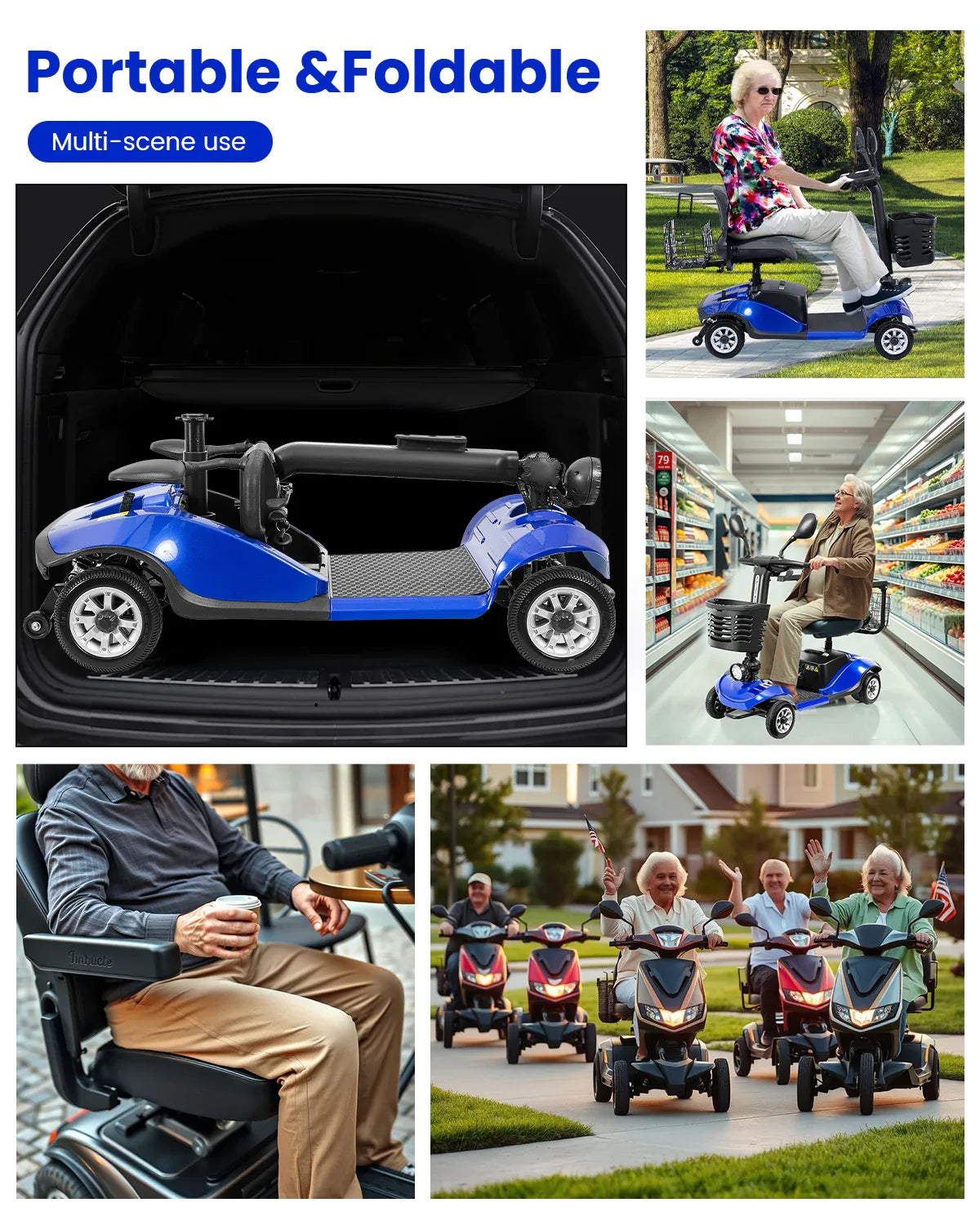 Folding All-Terrain 350W Powered Mobility Scooter For Adults - Omega Lifestyles