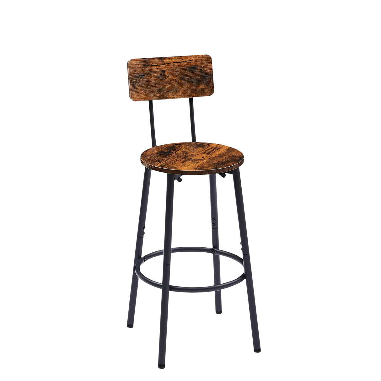 Rustic Brown Bar Table Set With Backrest Shelves - Omega Lifestyles