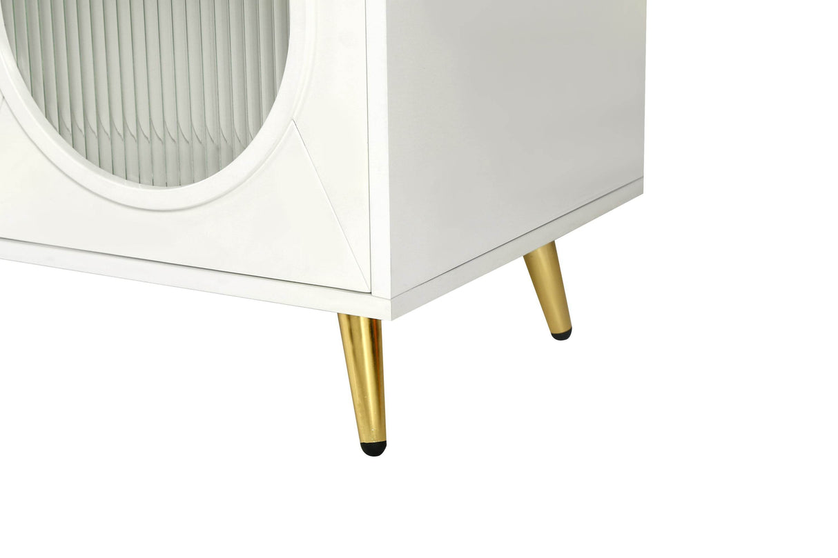 Antique White Wood TV Stand With Storage Cabinet - Sleep Galleria