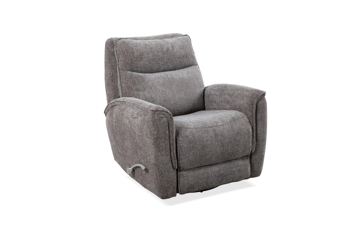 Manual Swivel Chenille Fabric Recliner With Chrome Lever - Omega Lifestyles