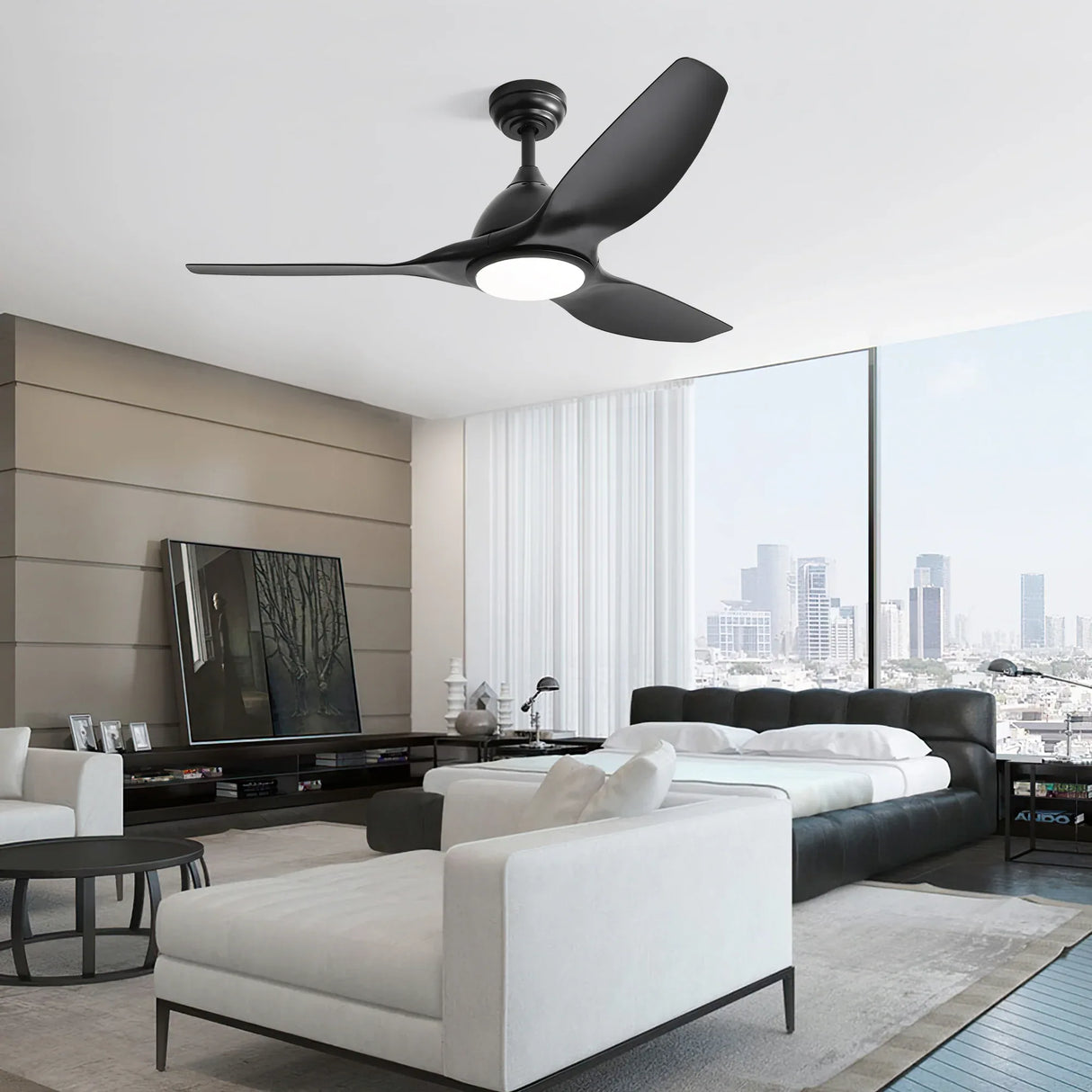 52-Inch Remote Controlled Reversible DC Motor Ceiling Fan - Omega Lifestyles
