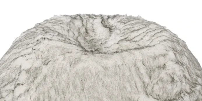 Large Faux Fur Foam-Filled Rounded Bean Bag Chair - Omega Lifestyles