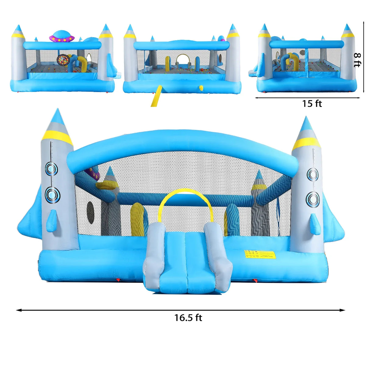 Multicolor Oxford Fabric Inflatable Jump N Slide Bouncer - Omega Lifestyles