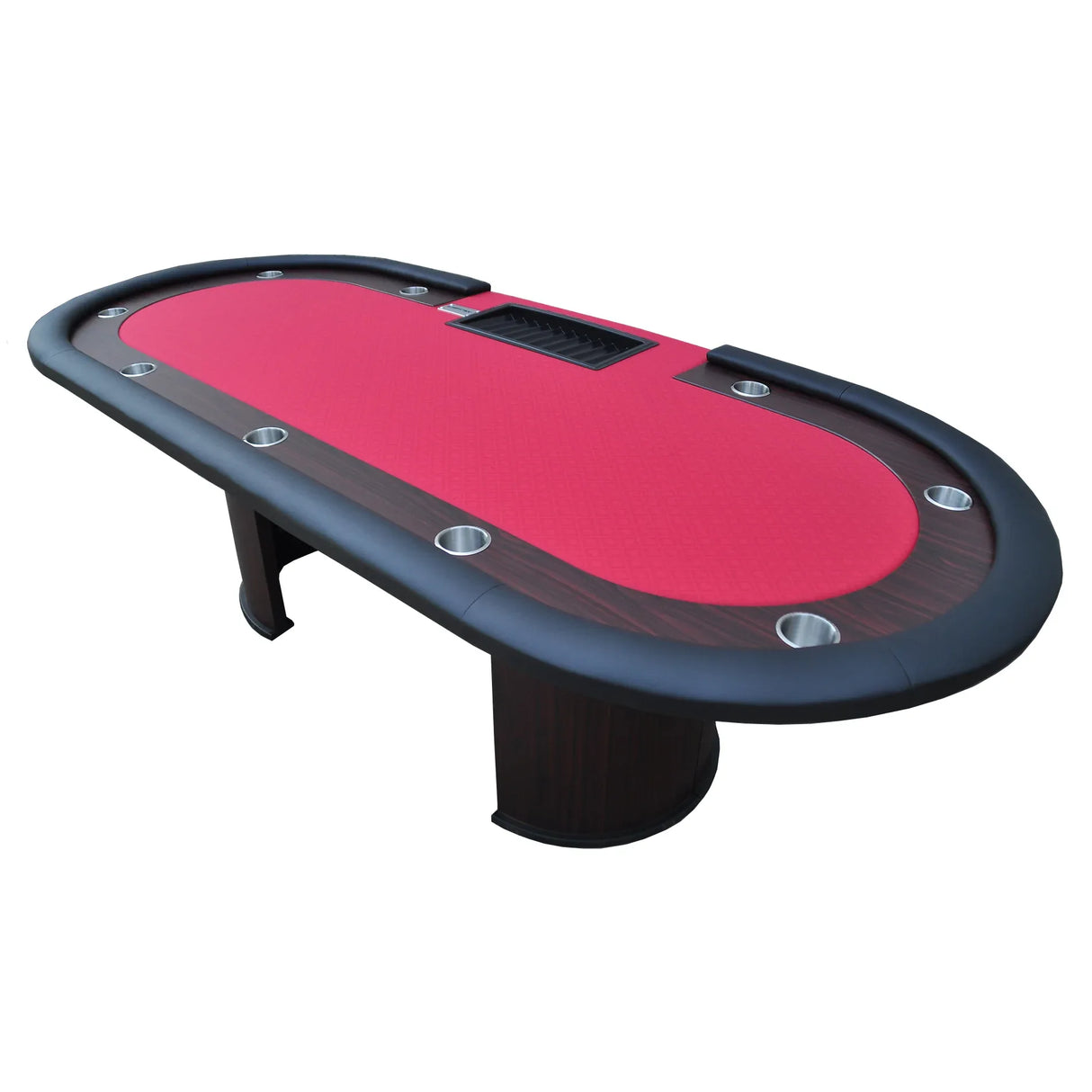 Modern 96-Inch Wood Poker Table With Cup Holders - Omega Lifestyles