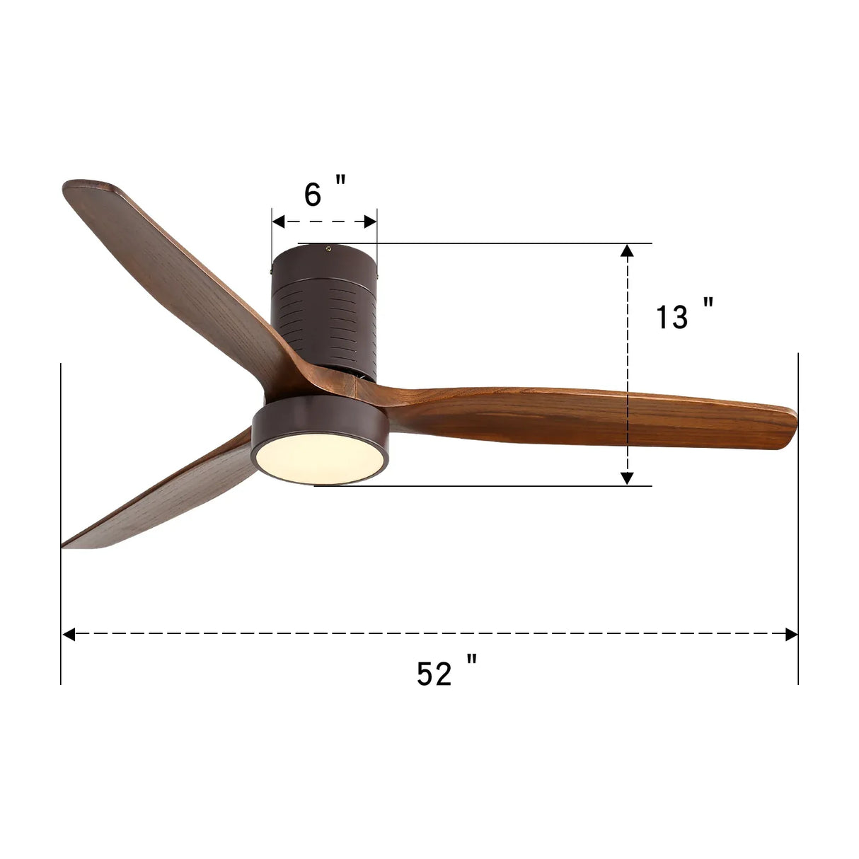 52-Inch Modern Remote Control Reversible Wooden Ceiling Fan - Omega Lifestyles