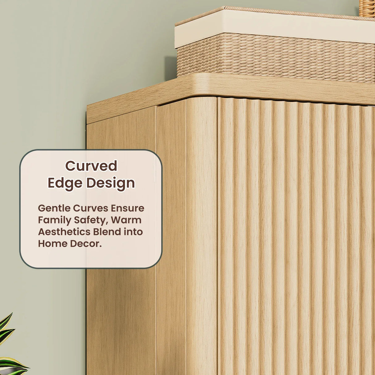 Modern Fluted Walnut Pantry Cabinet With Shelves - Omega Lifestyles