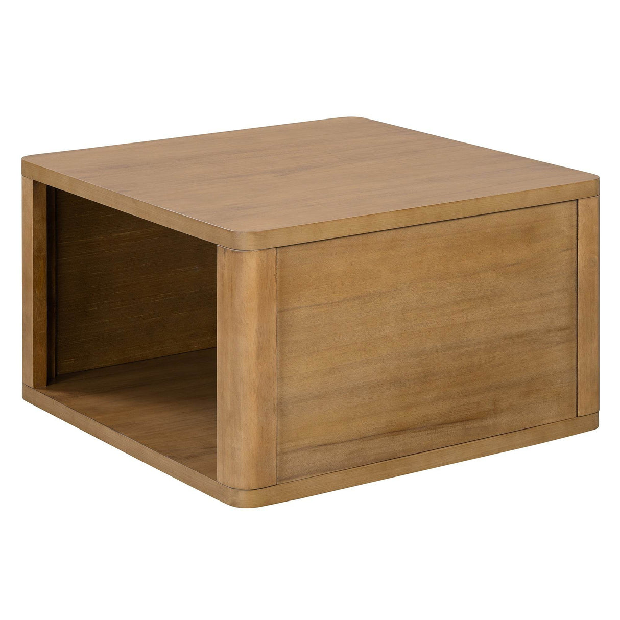 Natural Farmhouse Square Coffee Table With Storage - Sleep Galleria