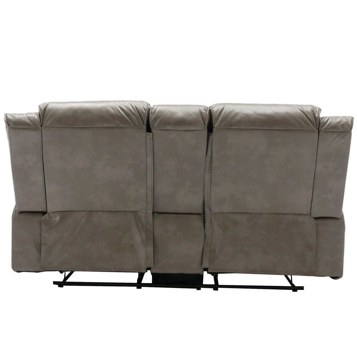 Grey Leather Gel Manual Recliner Chair With LED Lights - Omega Lifestyles