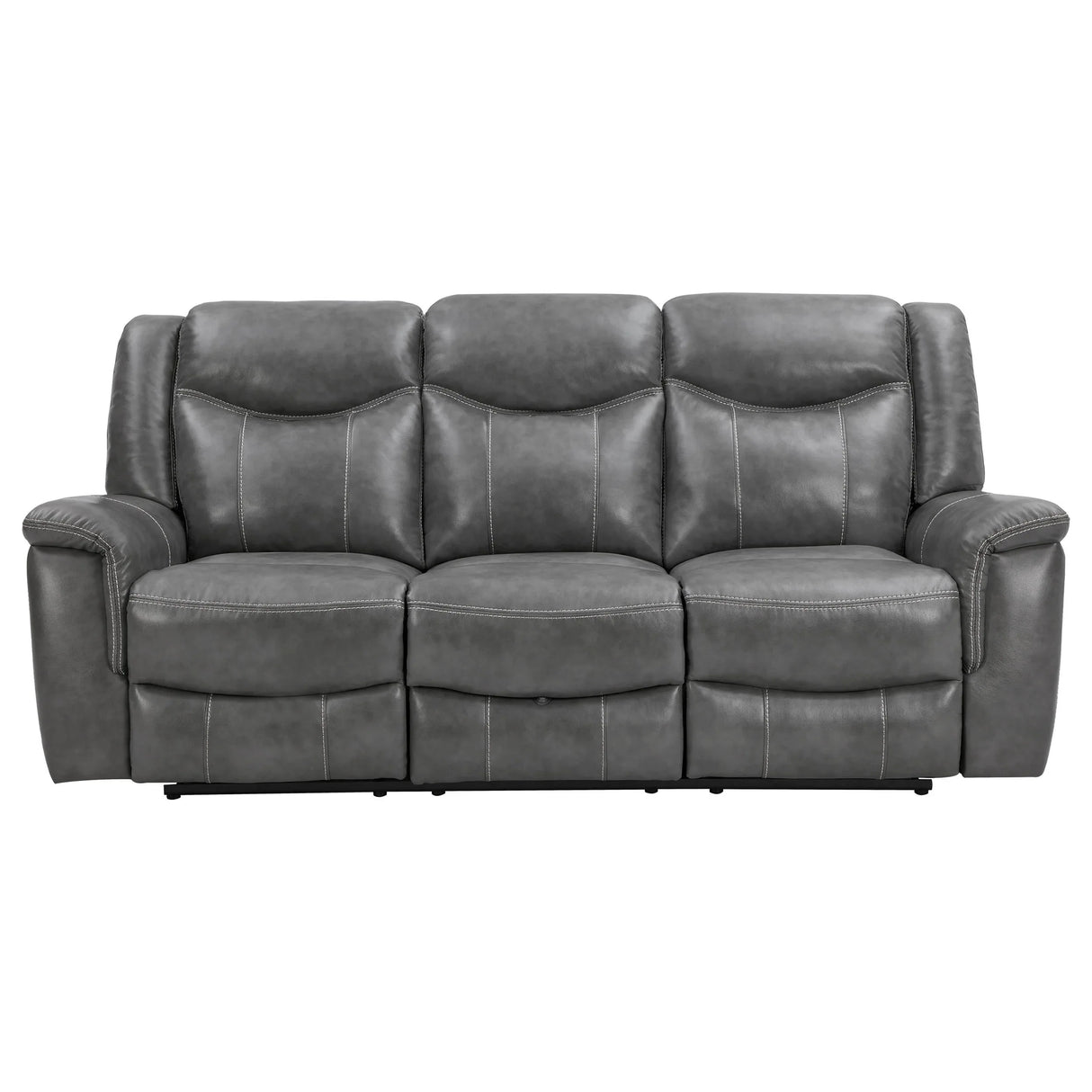 Grey Upholstered 2-Piece Manual Reclining Living Room Set - Omega Lifestyles