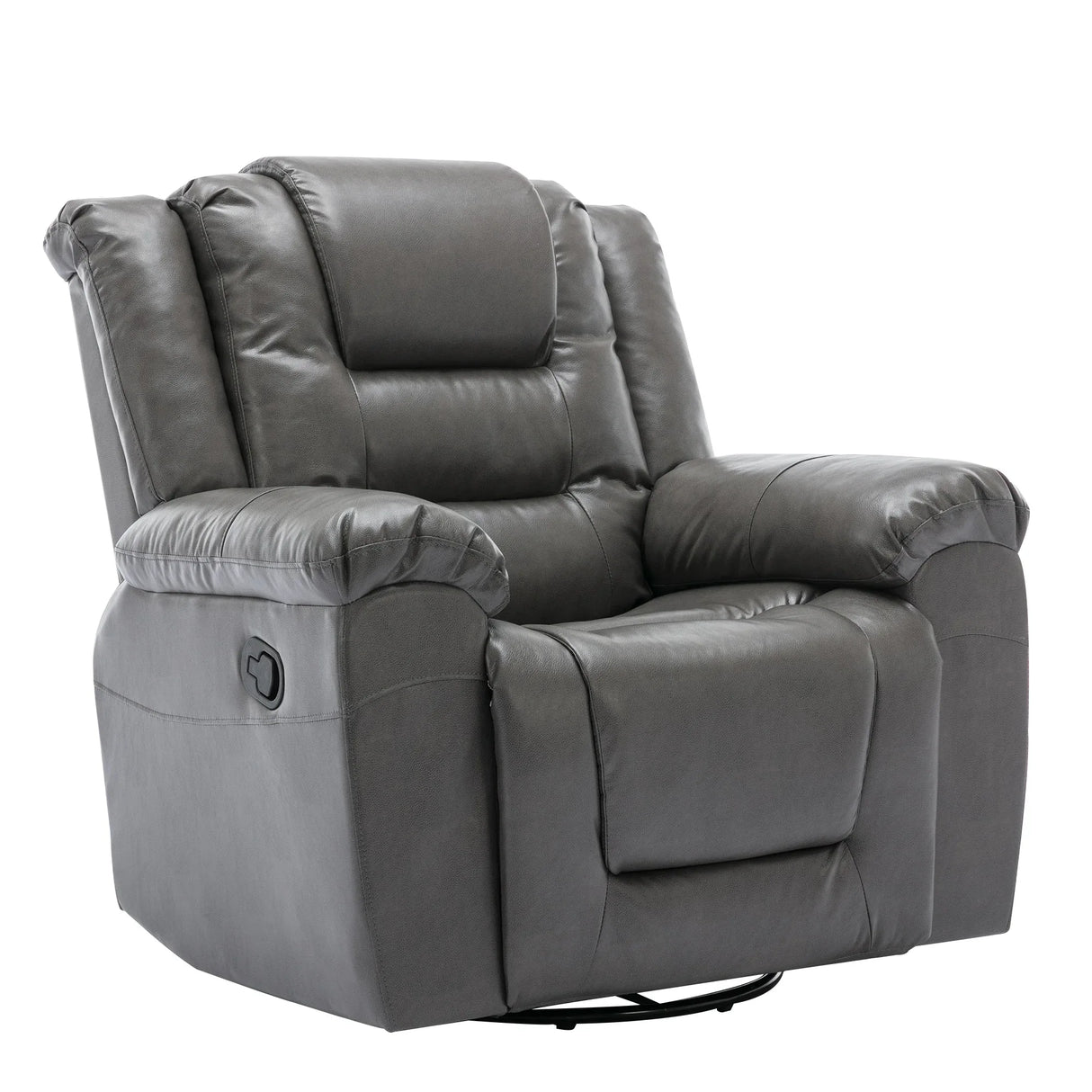 Grey Manual PU Upholstered Home Theater Recliner Chair Set - Omega Lifestyles