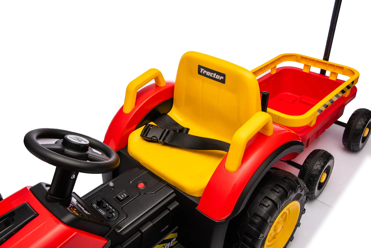 12V Kids Electric Ride On Tractor With Trailer and Lights - Omega Lifestyles