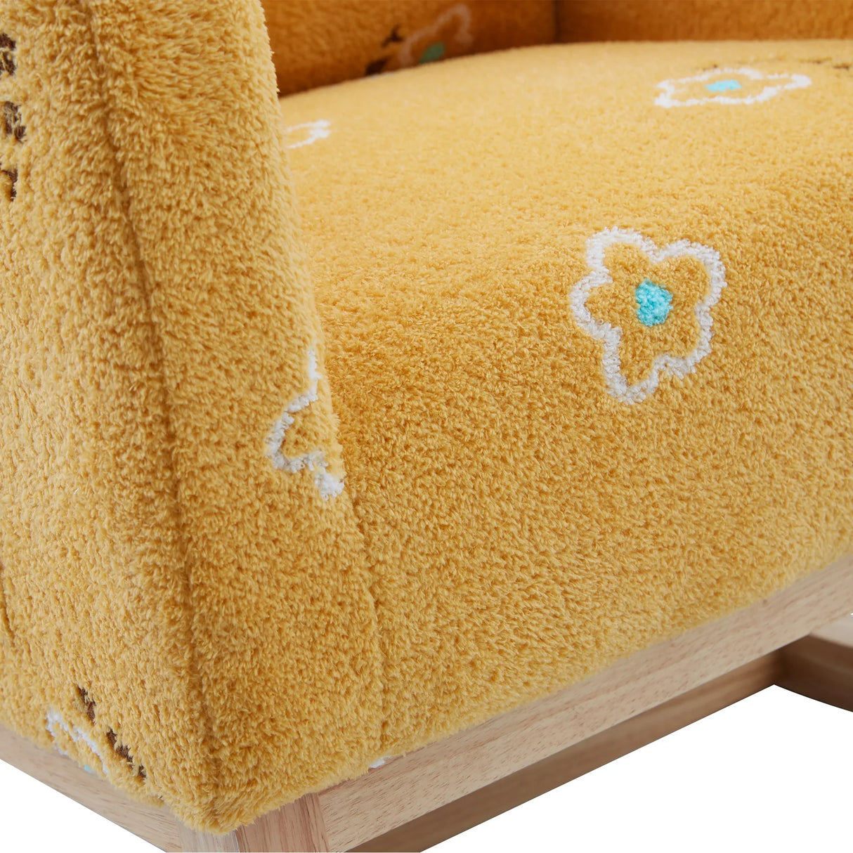 Mustard Boucle Foam Upholstered Nursery Rocking Chair - Omega Lifestyles