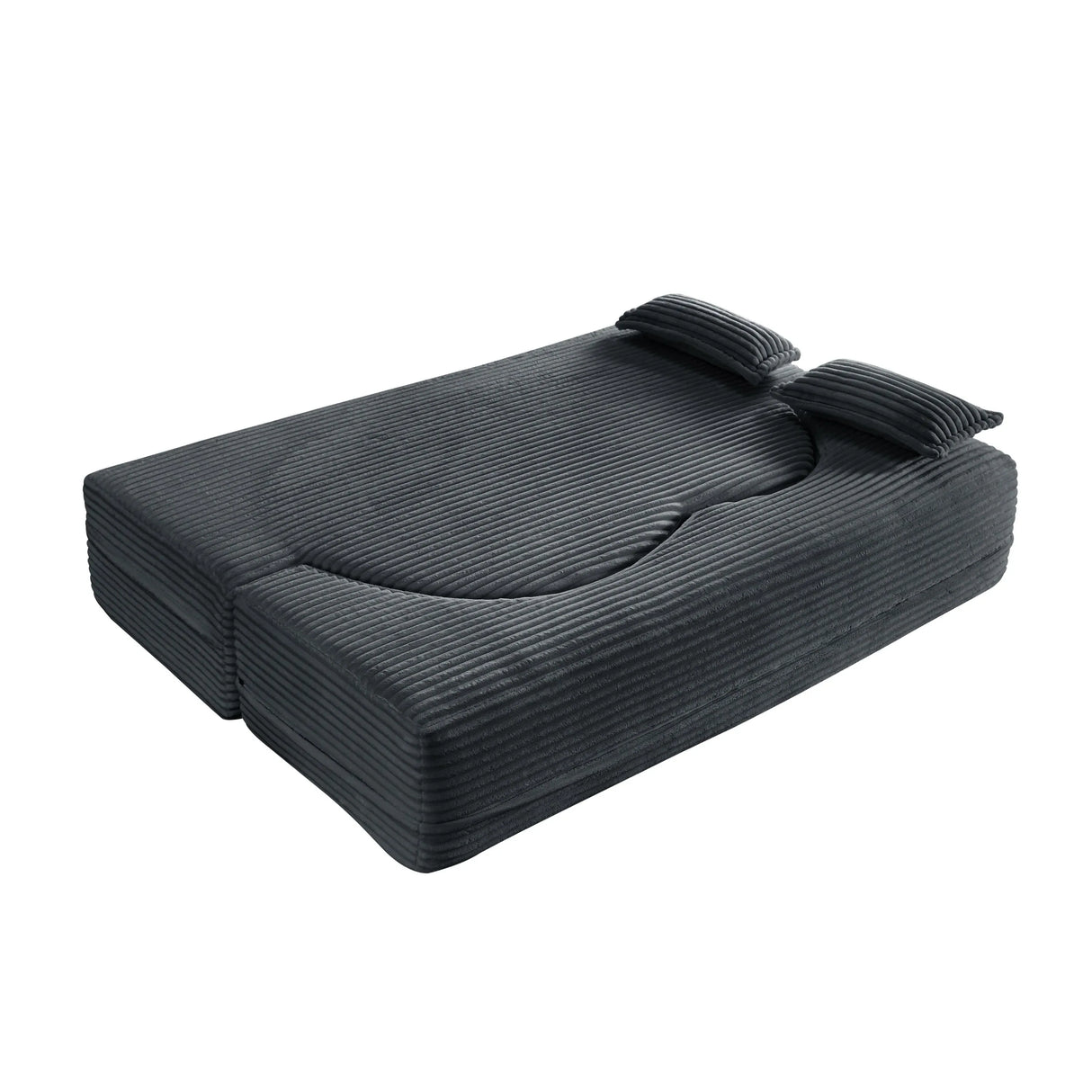 Full Size Plush Corduroy Folding Foam Sleeper Sofa Bed With Pillows - Omega Lifestyles