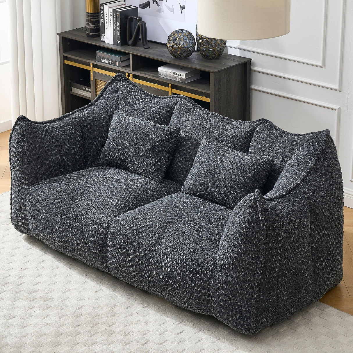 Dual Chenille Bean Bag Chair With High Resilience Foam - Omega Lifestyles
