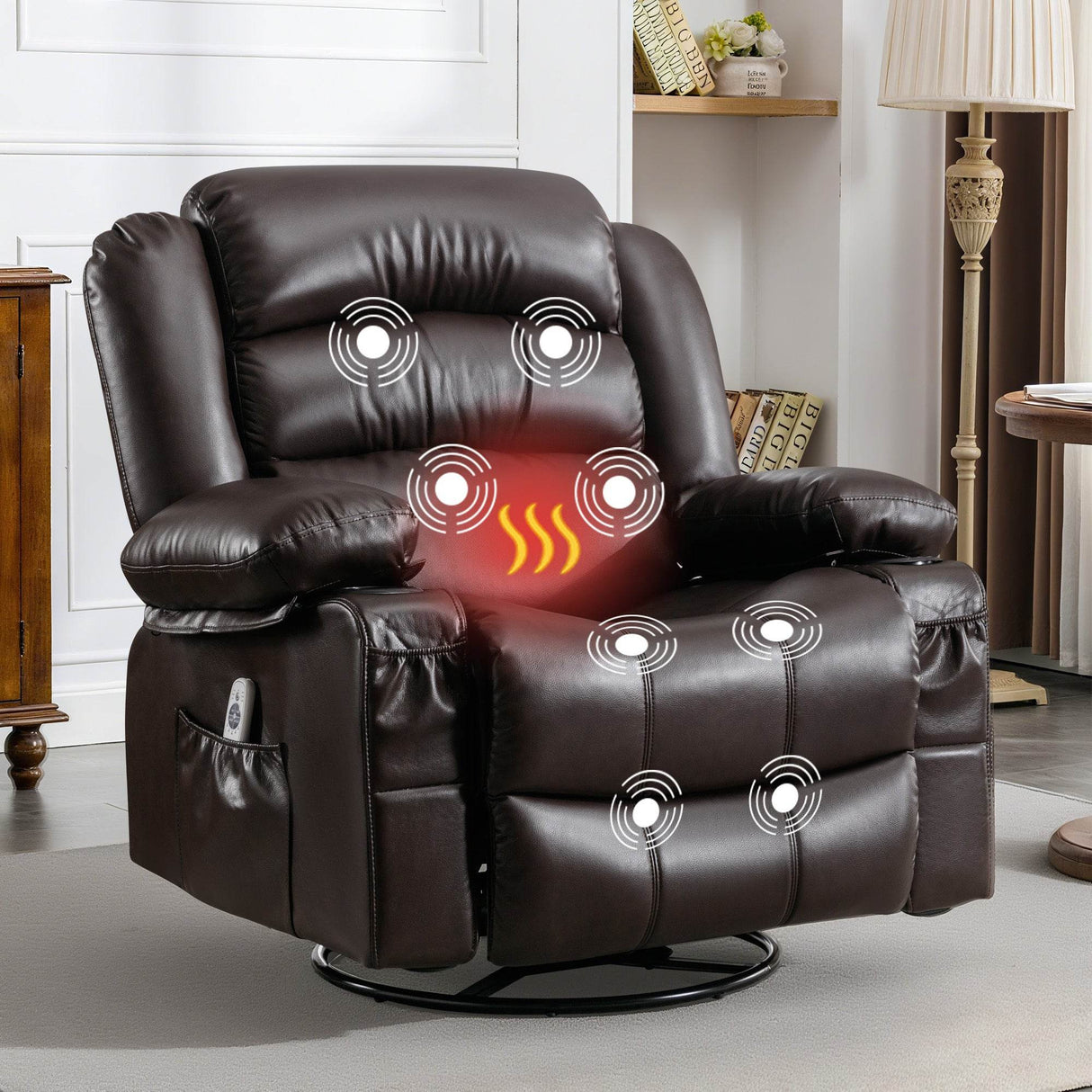 Manual Control Soft PU Leather Massage Recliner Chair