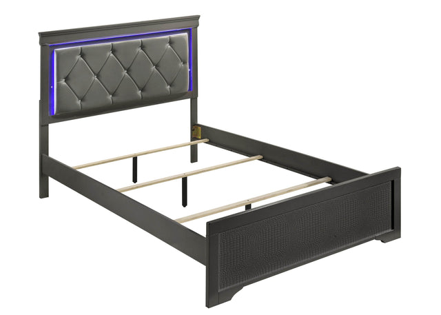 Modern Upholstered King Bed Frame With LED Headboard - Omega Lifestyles
