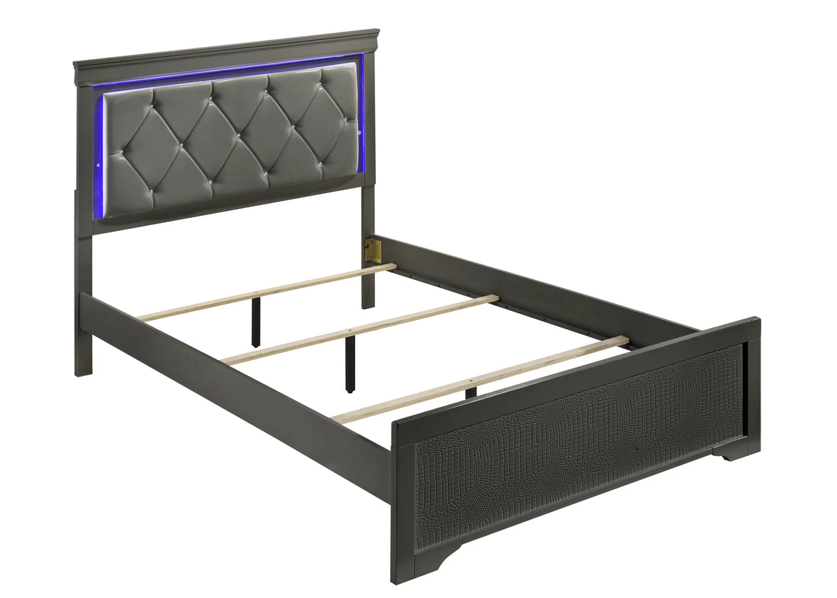 Modern Twin Upholstered Wood Bed Frame With LED Headboard - Omega Lifestyles