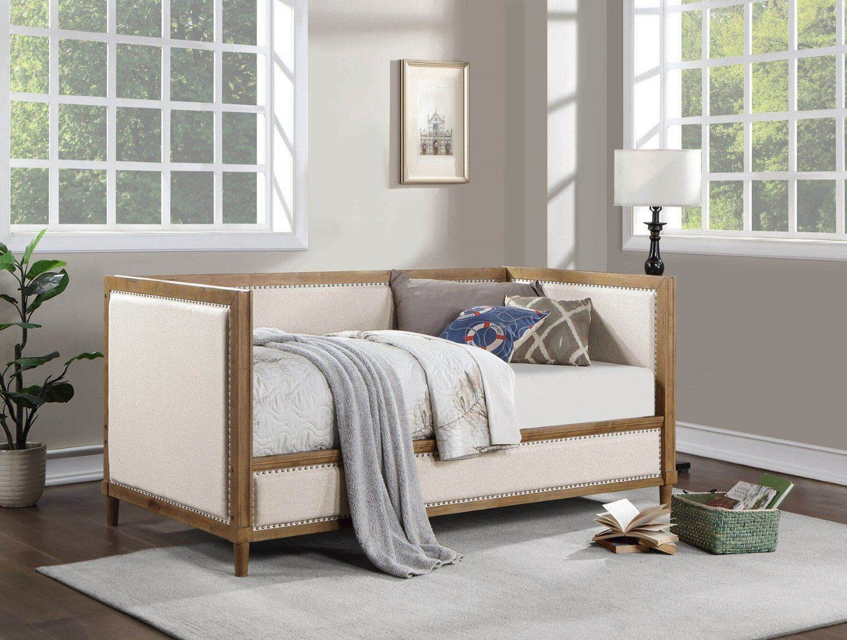 Plush Twin Upholstered Solid Wood Daybed Frame